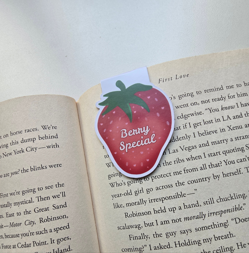 Strawberry Magnetic Bookmark | Book Lover Gift