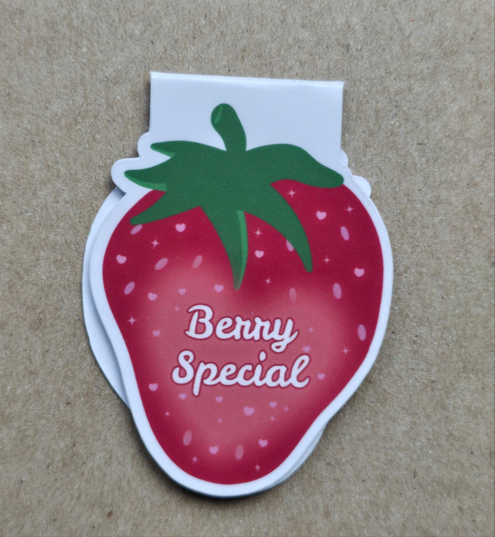 Strawberry Magnetic Bookmark | Book Lover Gift