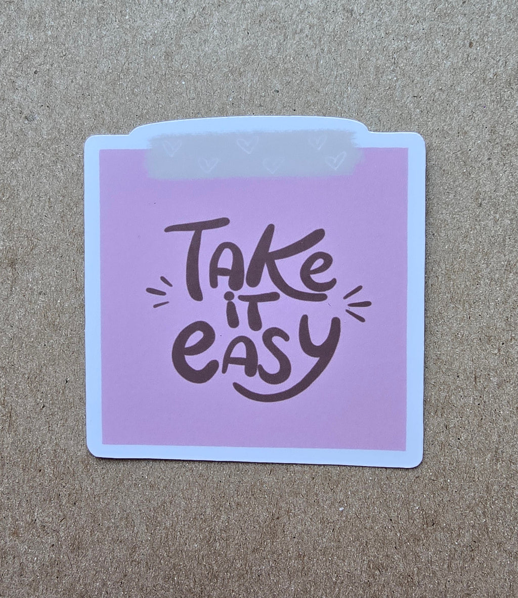 Take It Easy Vinyl Sticker | Cozy Reminder Laptop & Journal Sticker