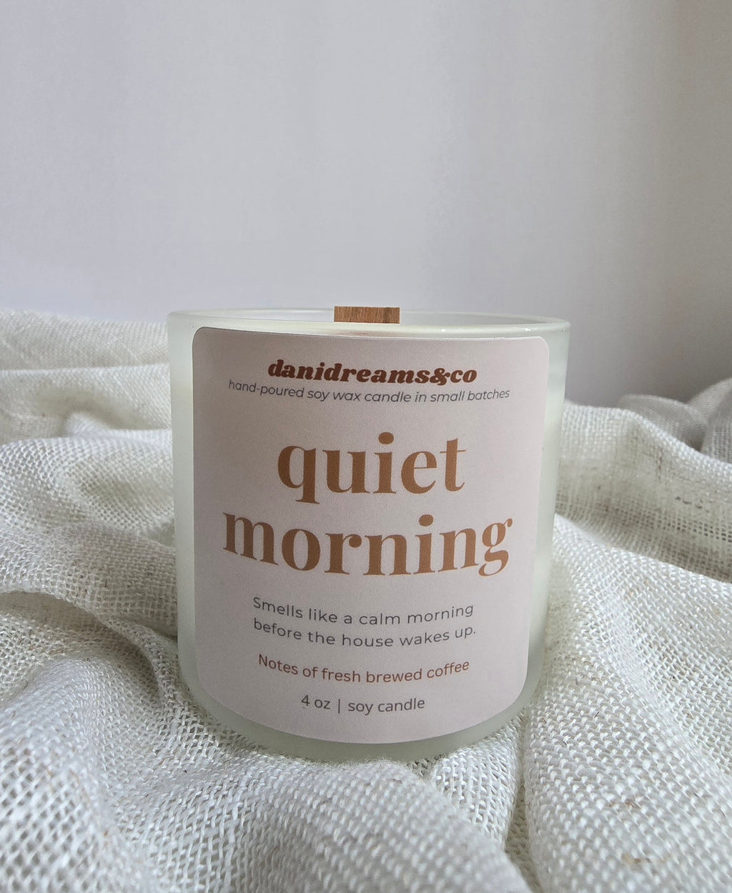 Quiet Morning Candle – Fresh Brewed Coffee Scent (4 oz Soy Candle)