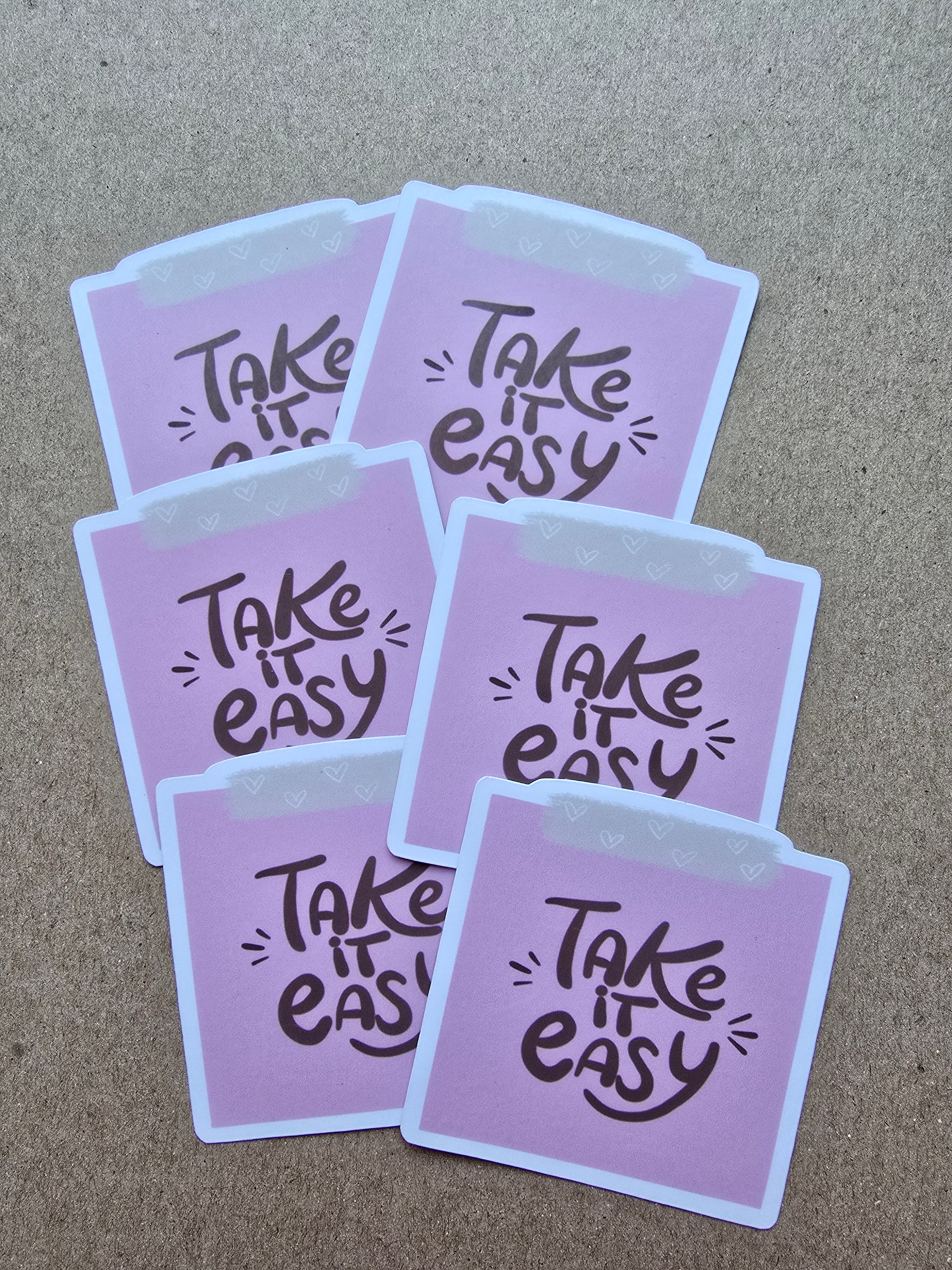 Take It Easy Vinyl Sticker | Cozy Reminder Laptop & Journal Sticker