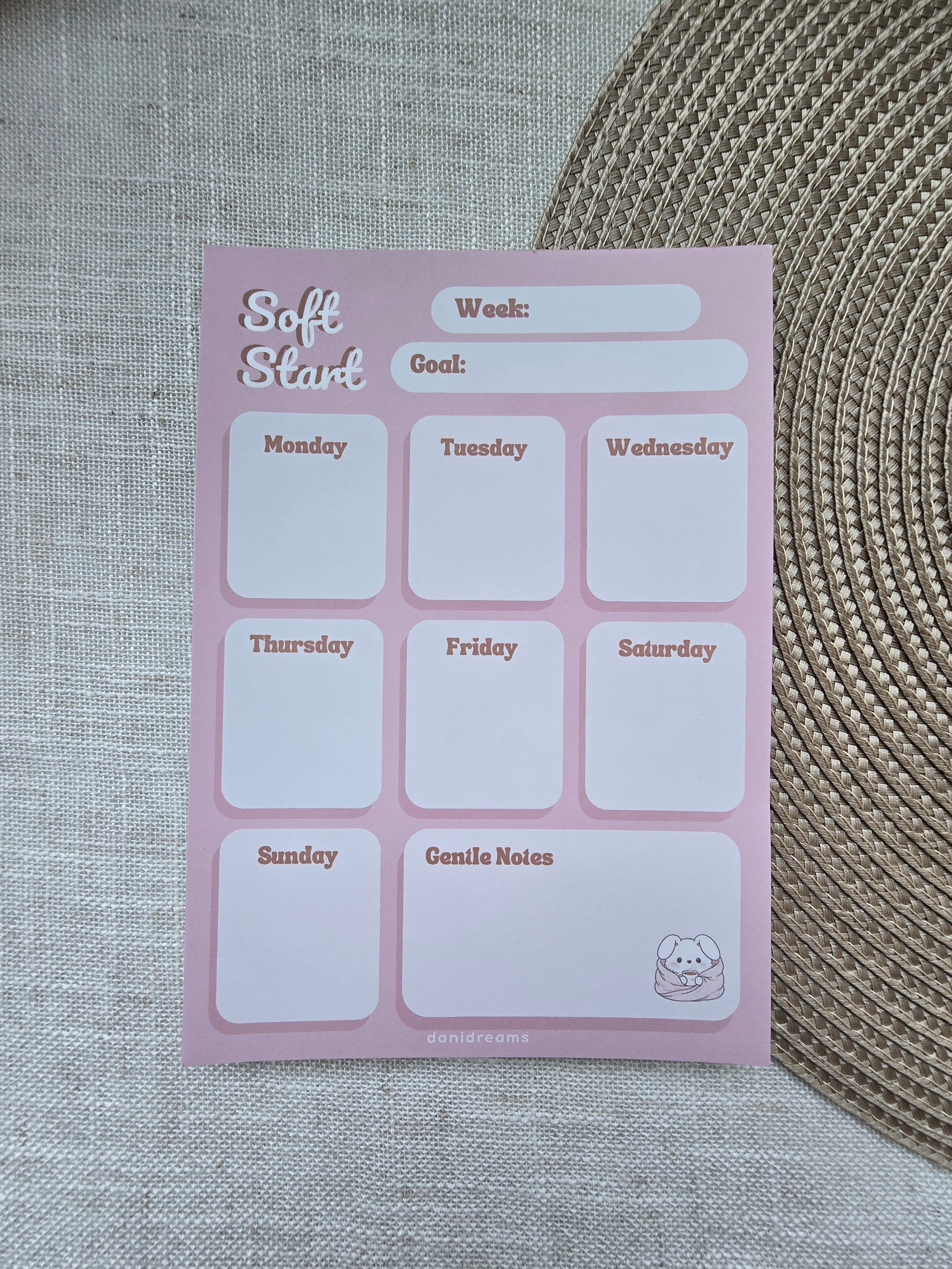 Soft Start Weekly Notepad