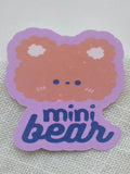Mini Bear — Purple Scalloped Die-Cut Vinyl Sticker