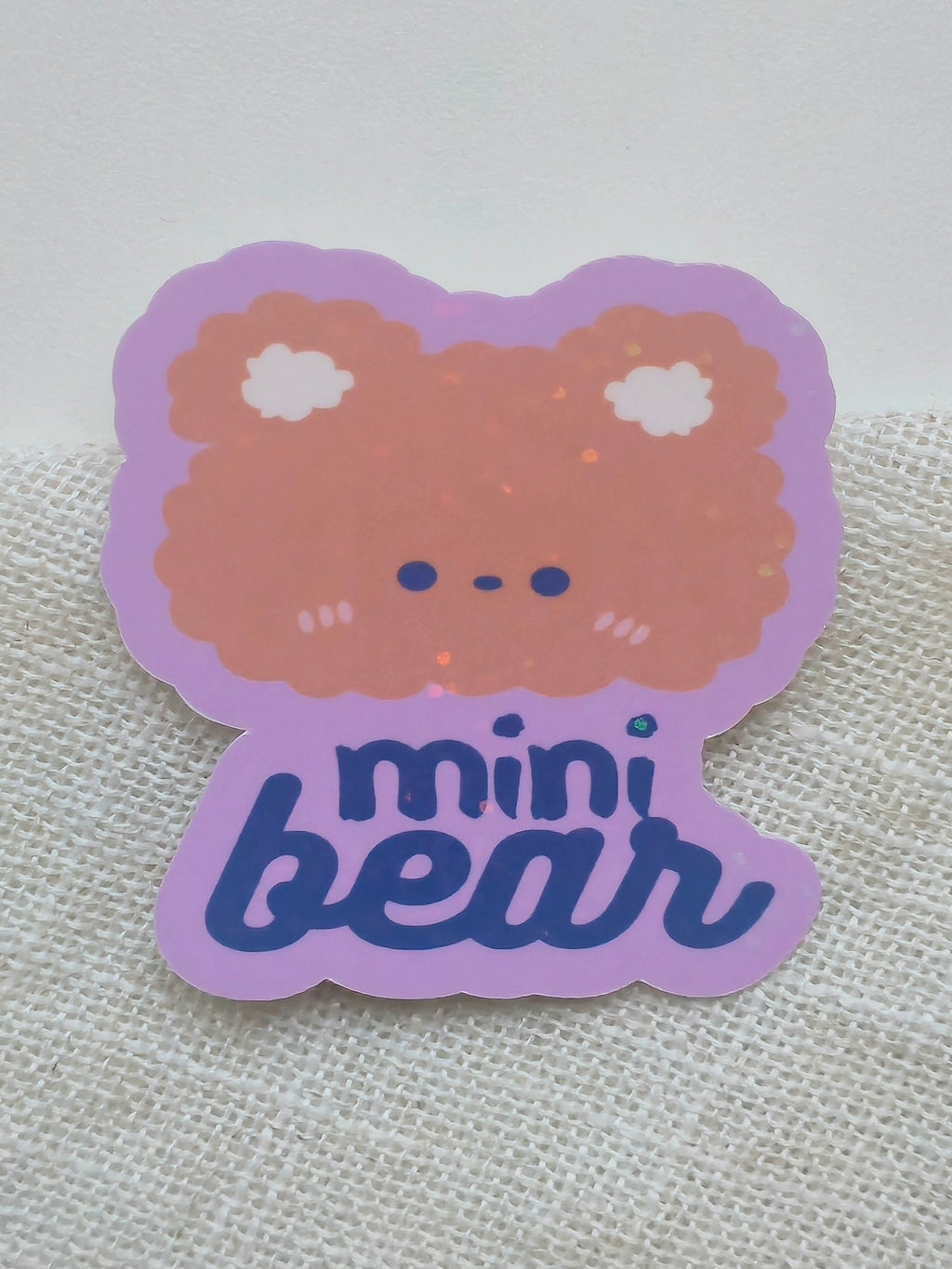 Mini Bear — Purple Scalloped Die-Cut Vinyl Sticker