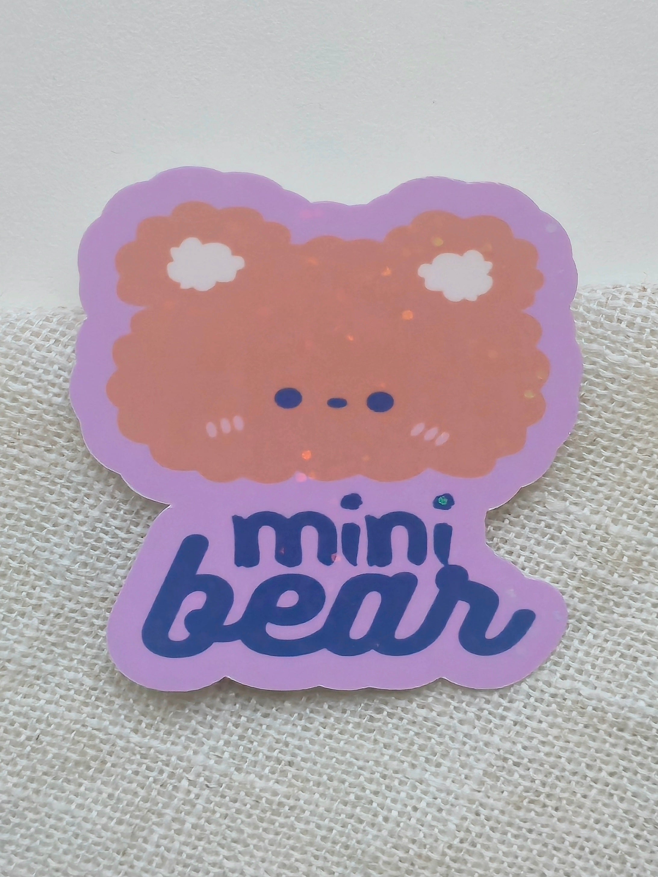 Mini Bear — Purple Scalloped Die-Cut Vinyl Sticker