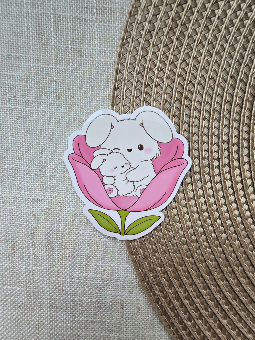 Gentle Bunny Bloom Sticker