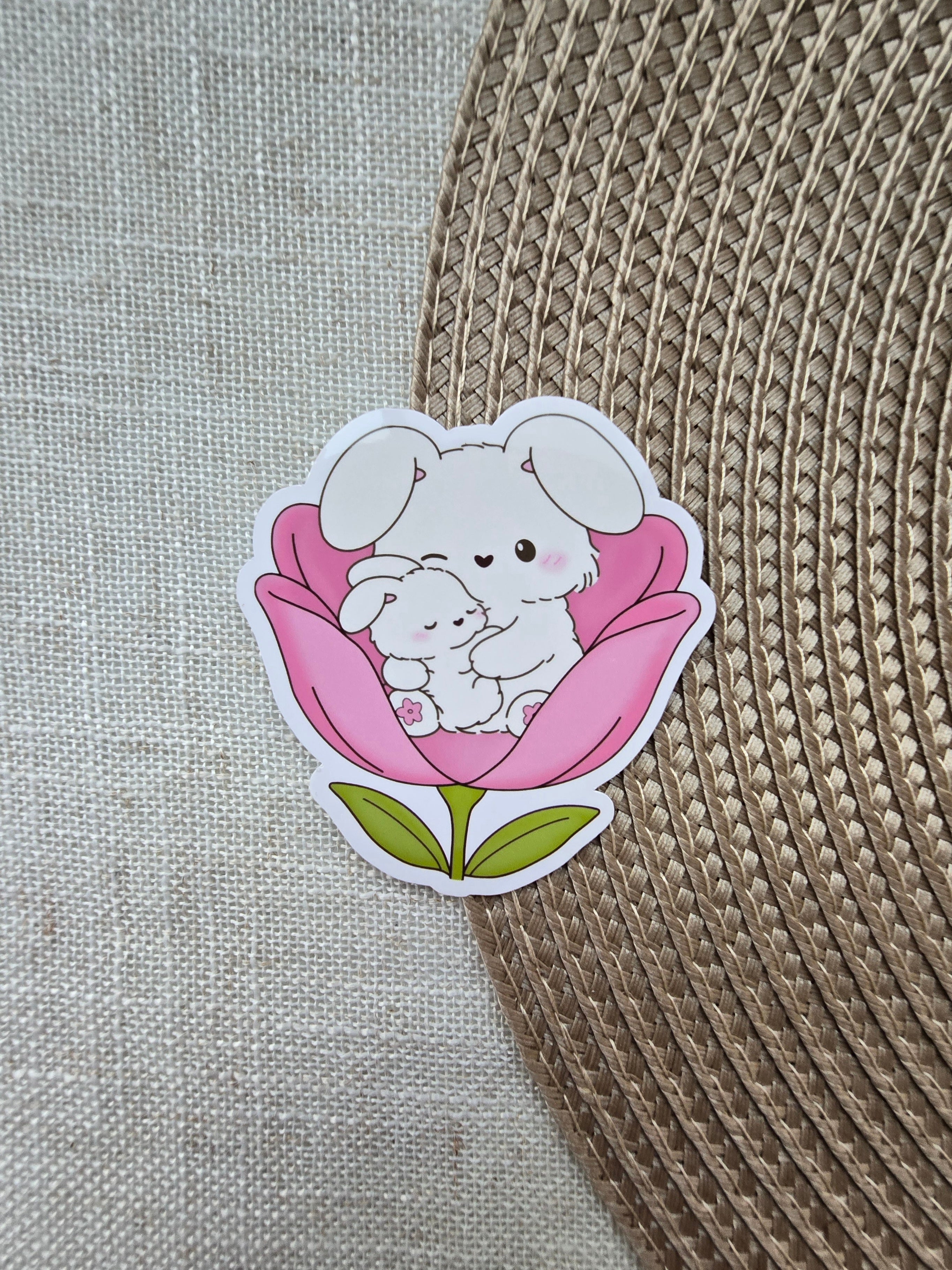 Gentle Bunny Bloom Sticker