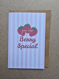 Strawberry Greeting Card | Berry Special Handmade Note Card