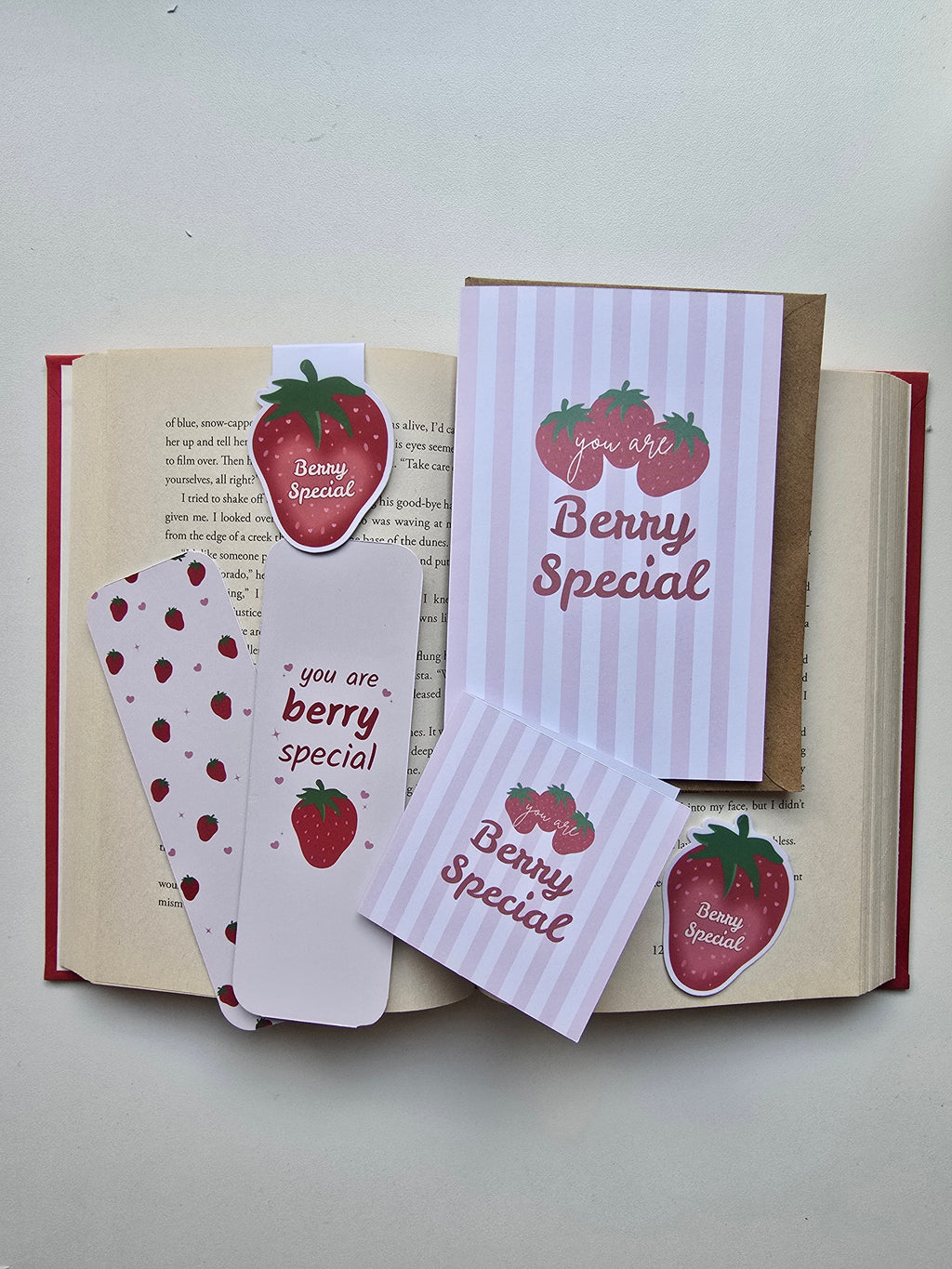 Strawberry Greeting Card | Berry Special Handmade Note Card