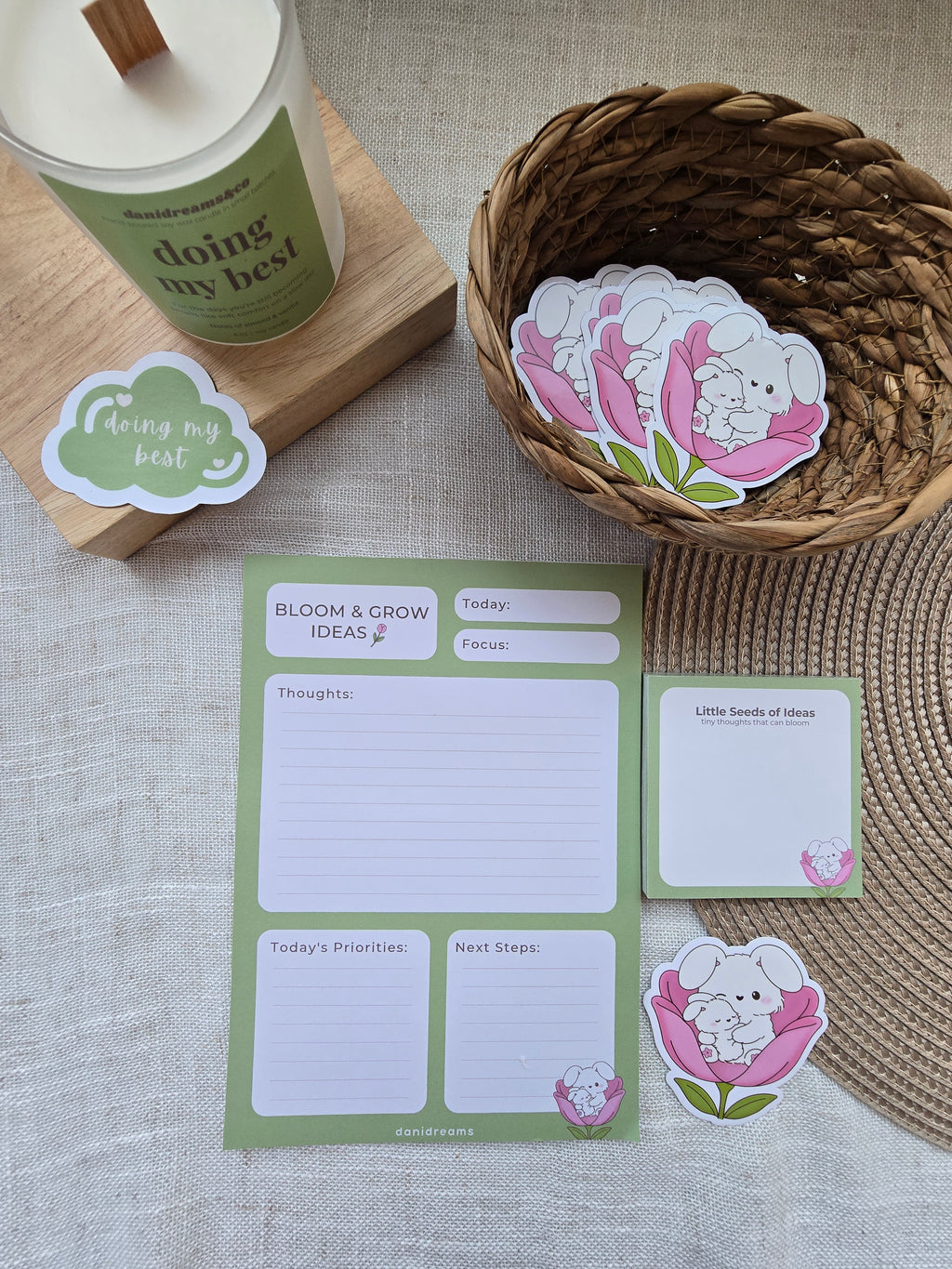 Gentle Bunny Bloom Sticker